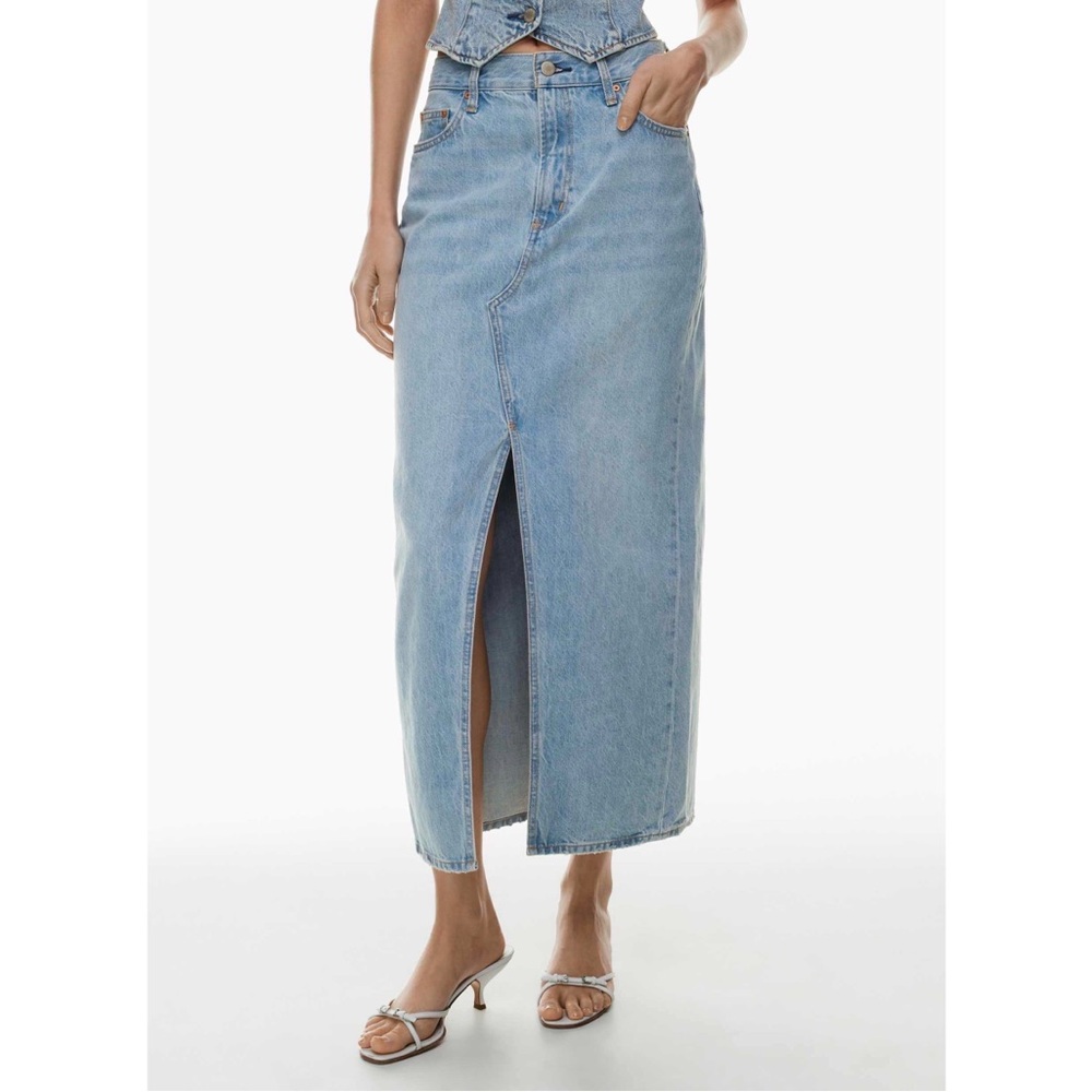 Aritzia Denim Forum The ‘90s Vintage‎ Mid-Rise Maxi Denim Skirt 7 Yrs Bleu Taboo